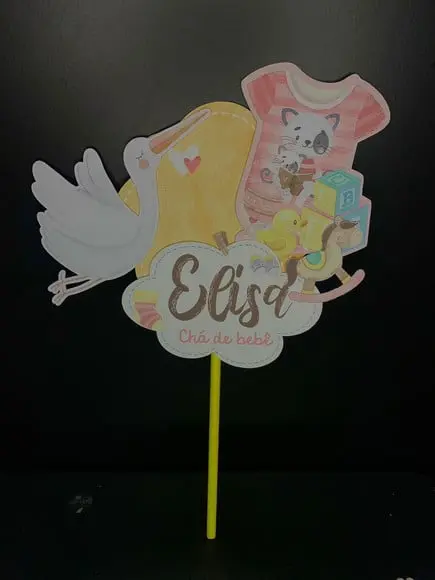 Topo de Bolo Chá de Bebê 3d