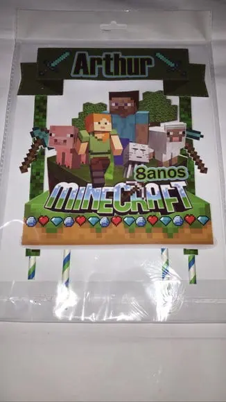 Topo de Bolo Manicraft 3d