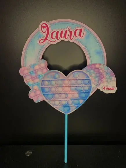 Topo de Bolo Pop It 3d