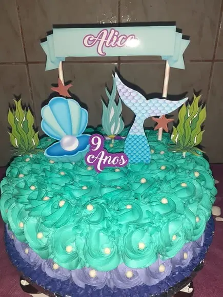 Topo de Bolo Sereia 3d