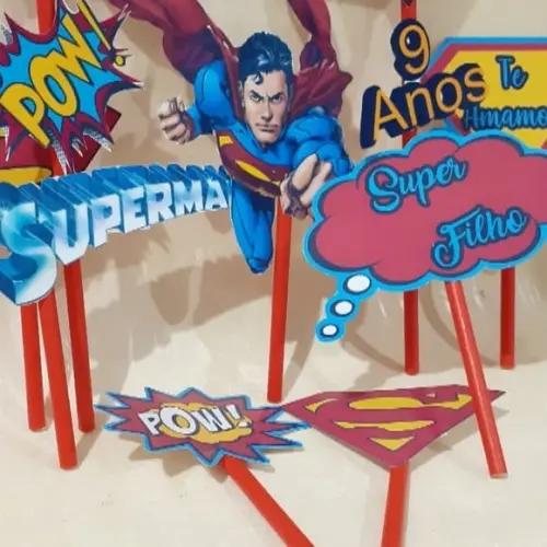 Topo de Bolo Superman 3d