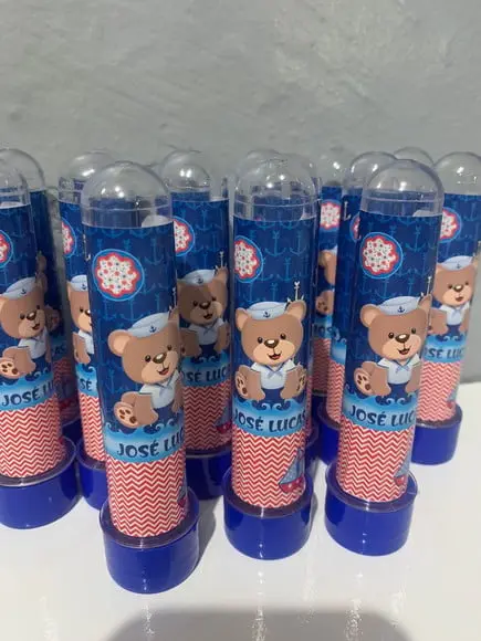 Tubetes Acrílico Personalizado Ursinho Marinheiro