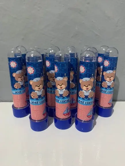 Tubetes Acrílico Personalizado Ursinho Marinheiro