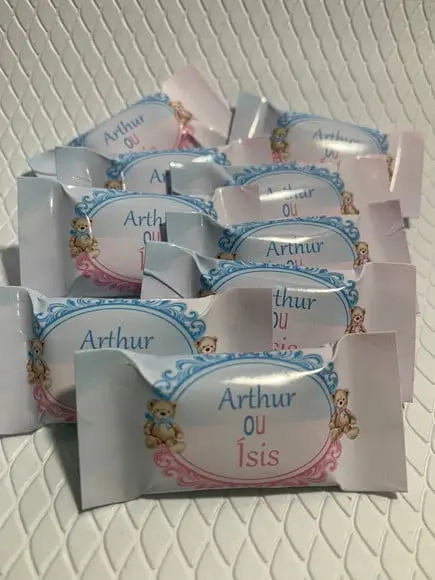 Balinha Personalizada Chá Revelação Rosa e Azul