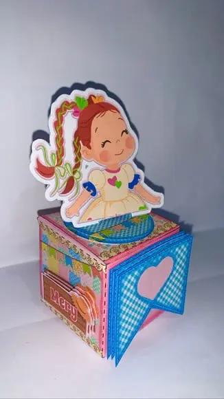 Caixa cubo festa junina menina