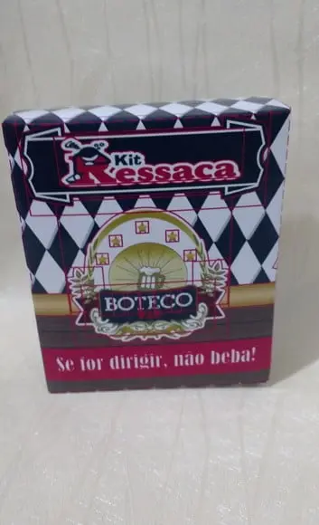 Caixinha para kit ressaca tema Boteco