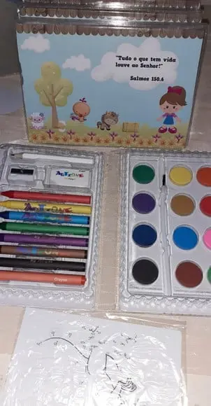 Estojo de Pintura Aquarela Fazendinha Rosa