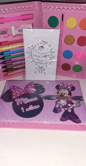 Estojo de Pintura Aquarela Minie Rosa