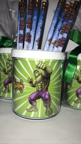 Porta Lápis em Acrílico Personalizado Hulk
