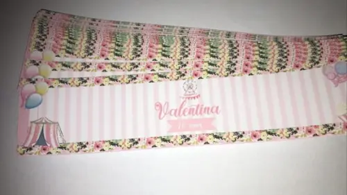 Rotulo Adesivo para Água Personalizado Circo