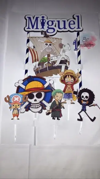 Topo de Bolo One Piece 3d