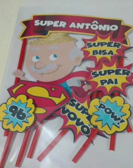 Topo de Bolo Super Vovô 3d