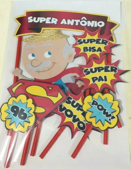 Topo de Bolo Super Vovô 3d