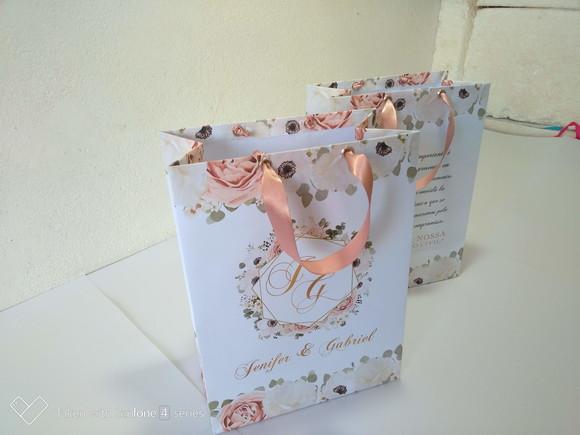 Sacola m para Padrinhos Floral