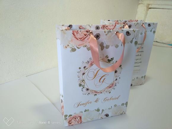 Sacola m para Padrinhos Floral
