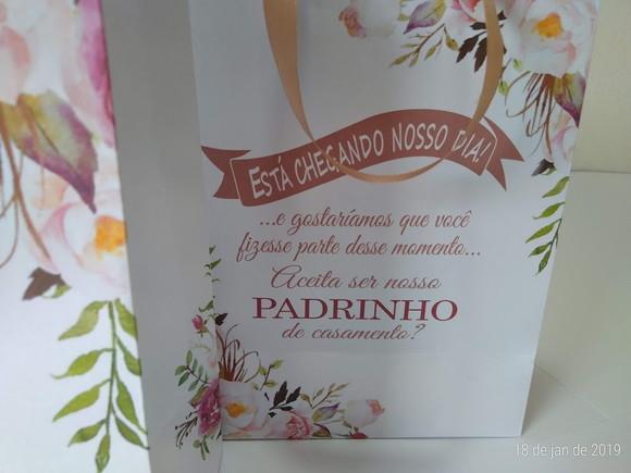 Sacola m para Padrinhos Floral