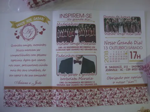 Kit Sacola 33x21 c/ Tag e Manual Padrinhos Marsala/dourado