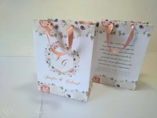 Sacola m para Padrinhos Floral