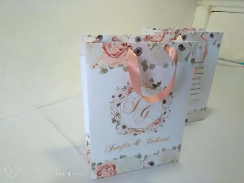 Sacola m para Padrinhos Floral