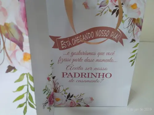 Sacola m para Padrinhos Floral