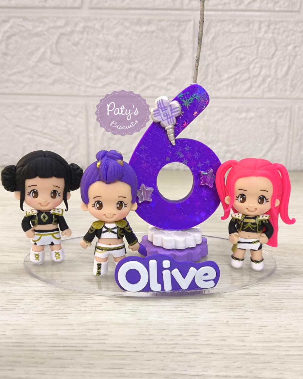 Topinho com Vela Guerreiras do Kpop Golden - Vela violeta
