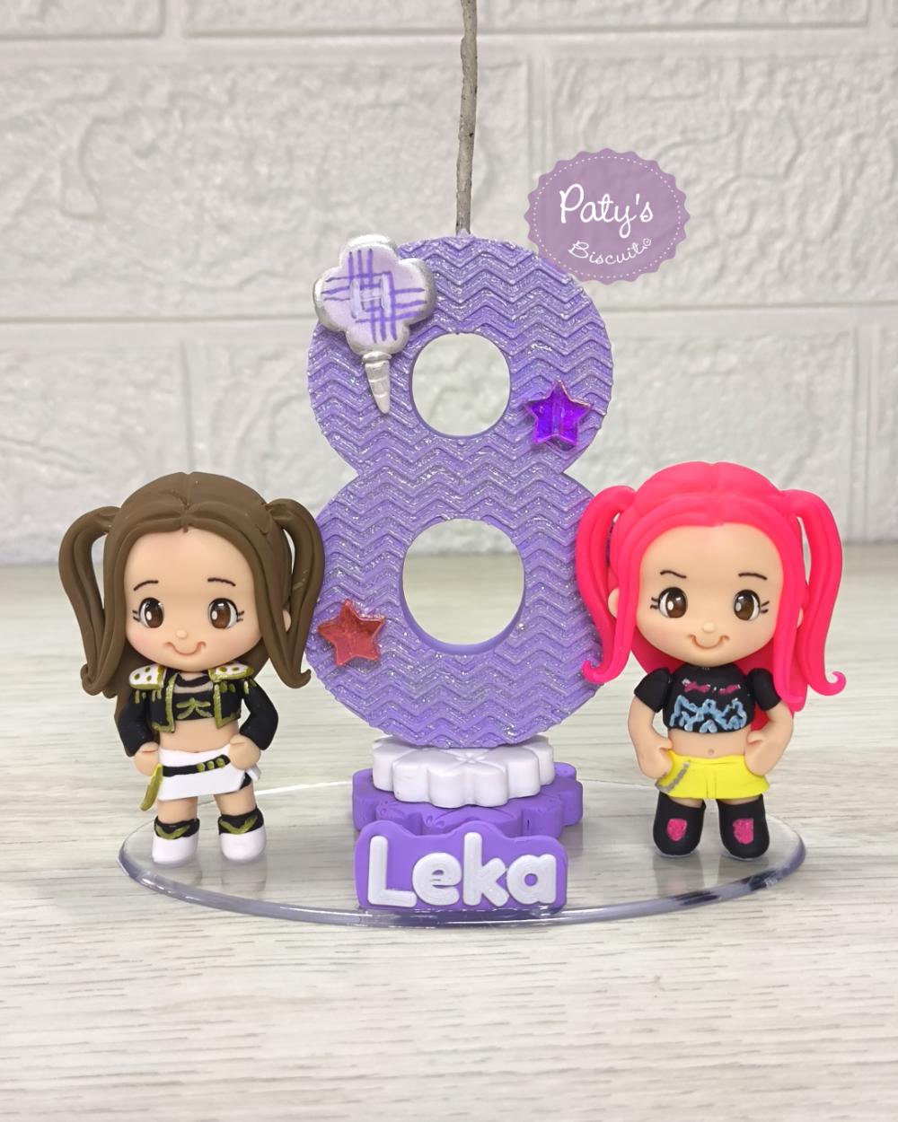 Topinho com Vela Mira e Aniversariante - Guerreiras do Kpop