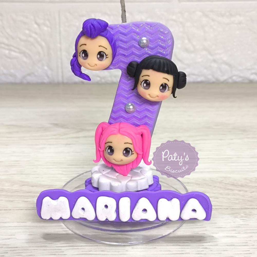 Vela decorada Guerreiras do Kpop (rostinhos)