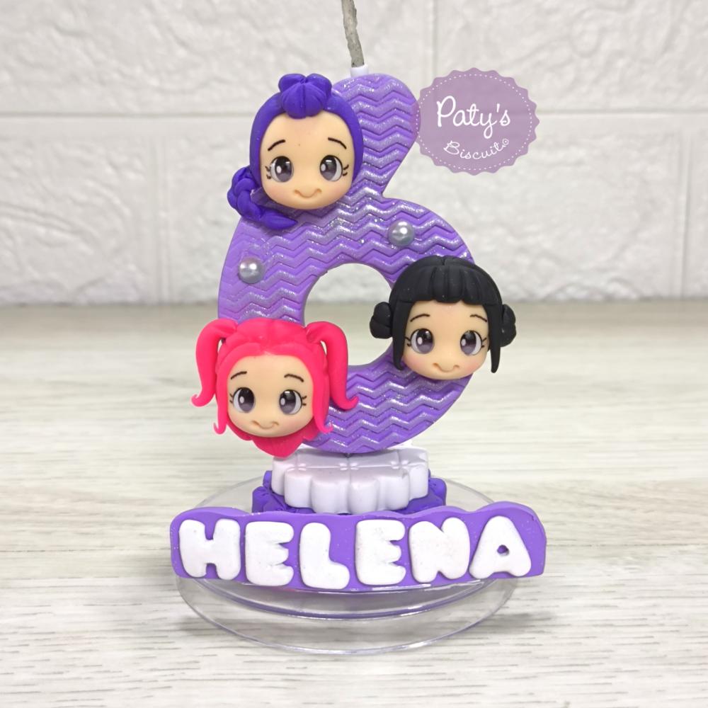 Vela decorada Guerreiras do Kpop (rostinhos)