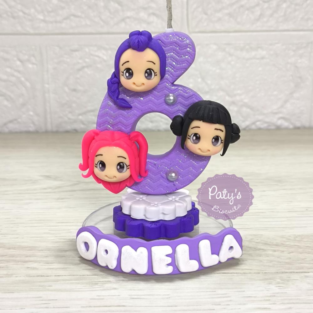 Vela decorada Guerreiras do Kpop (rostinhos)
