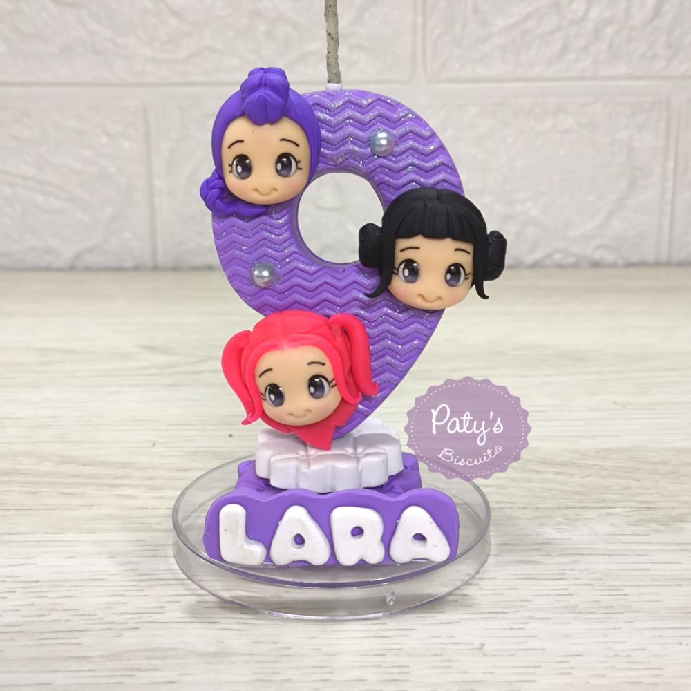 Vela decorada Guerreiras do Kpop (rostinhos)