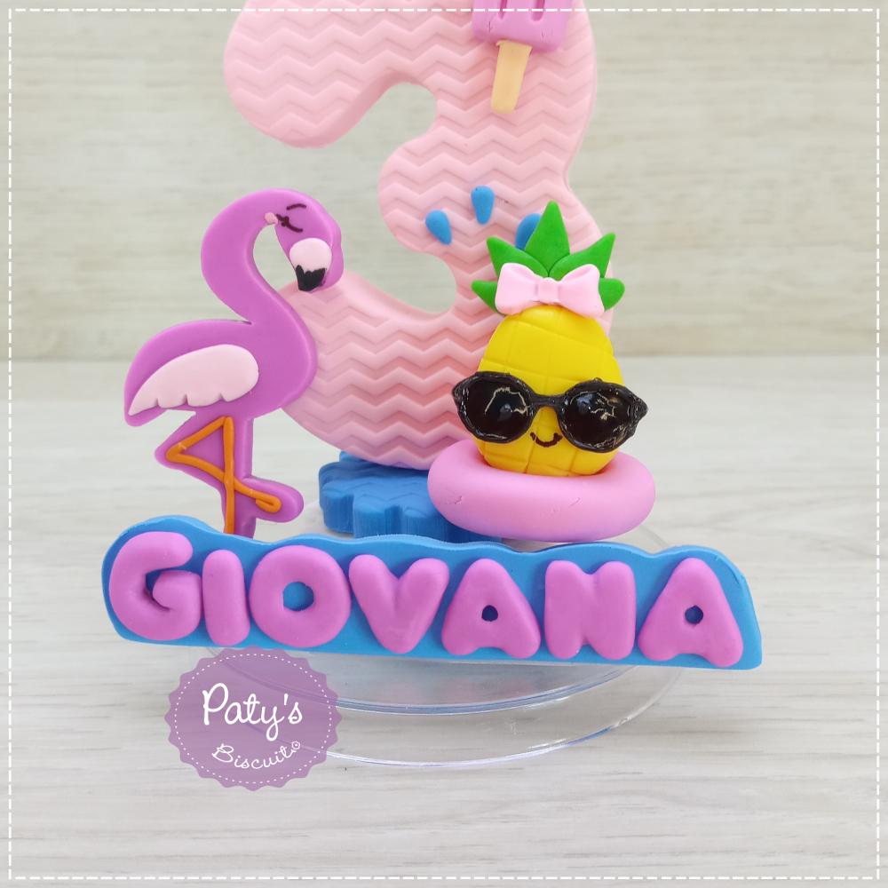 Vela decorada Verão / Flamingo