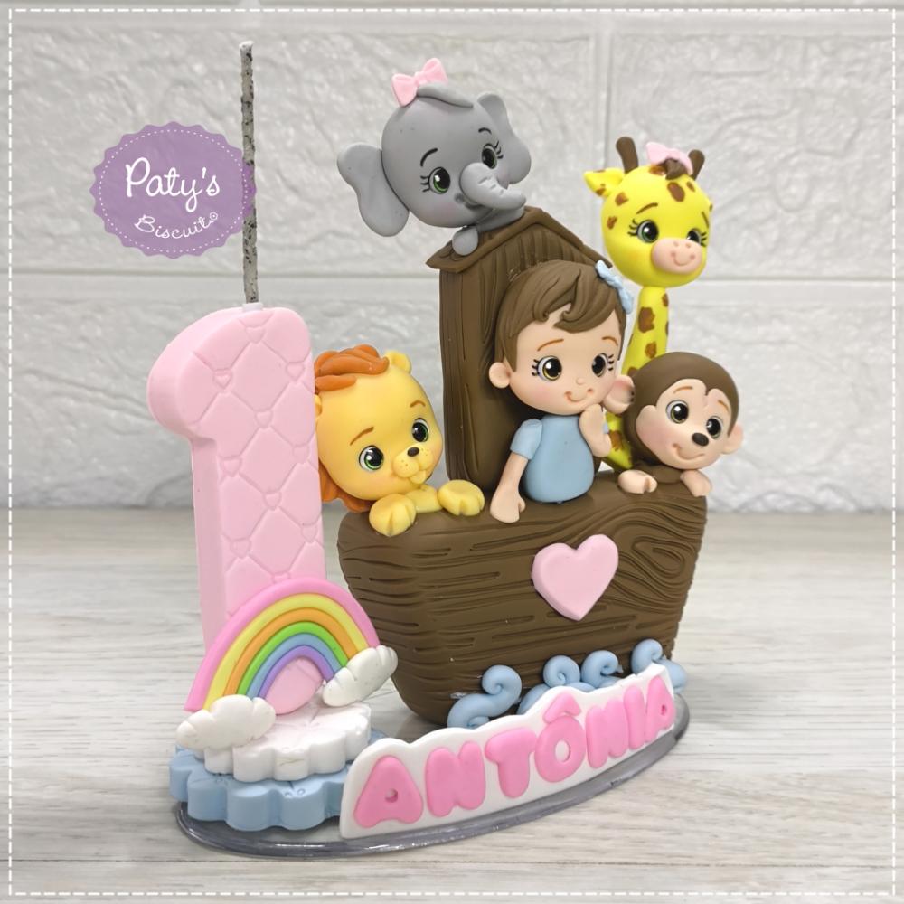 Topinho com Vela Personalizado Arca de Noé