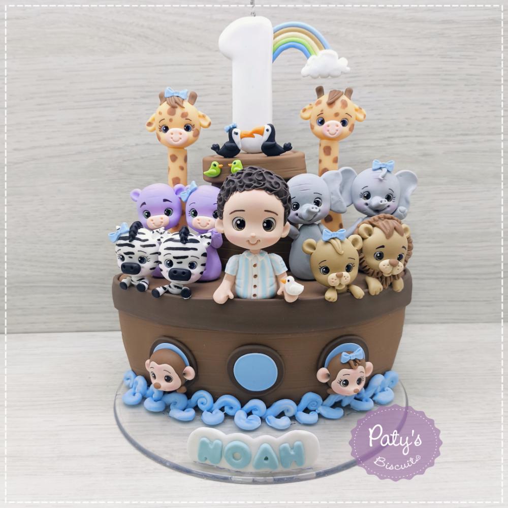 Topo com Vela Personalizado Arca de Noé