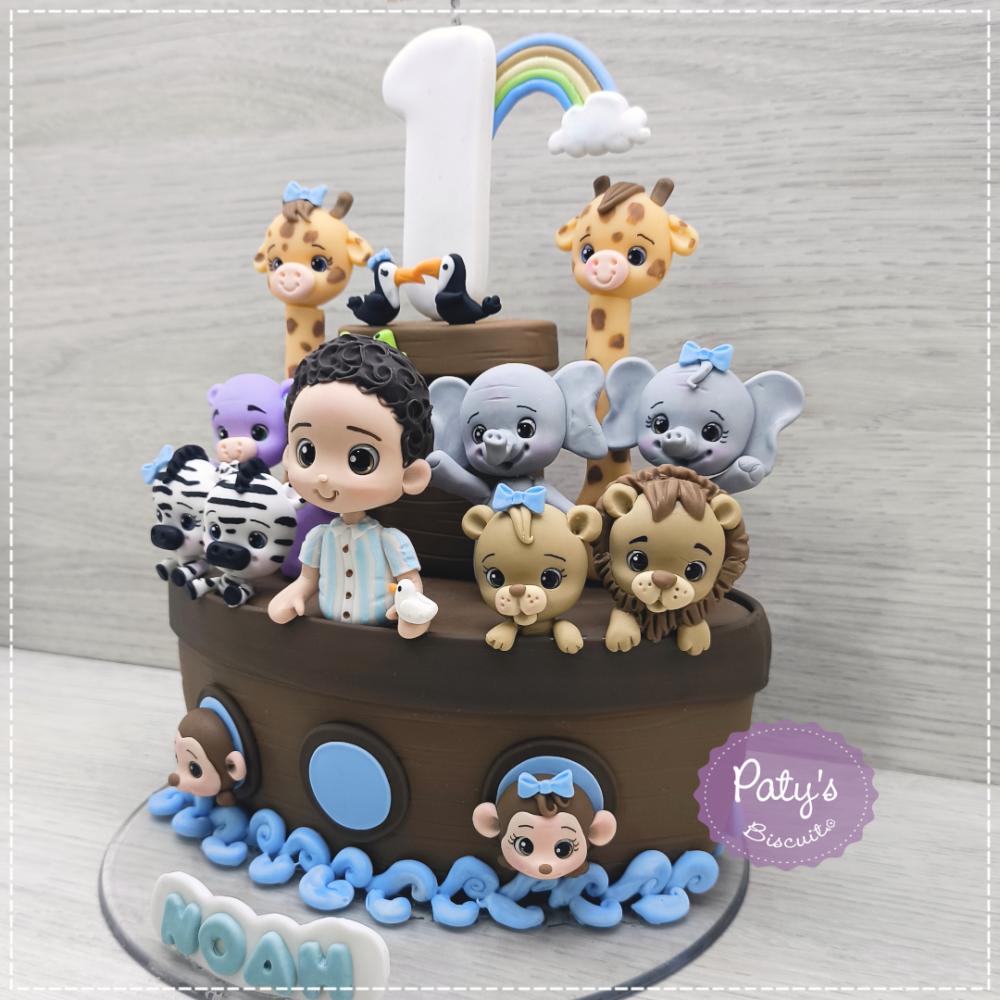Topo com Vela Personalizado Arca de Noé