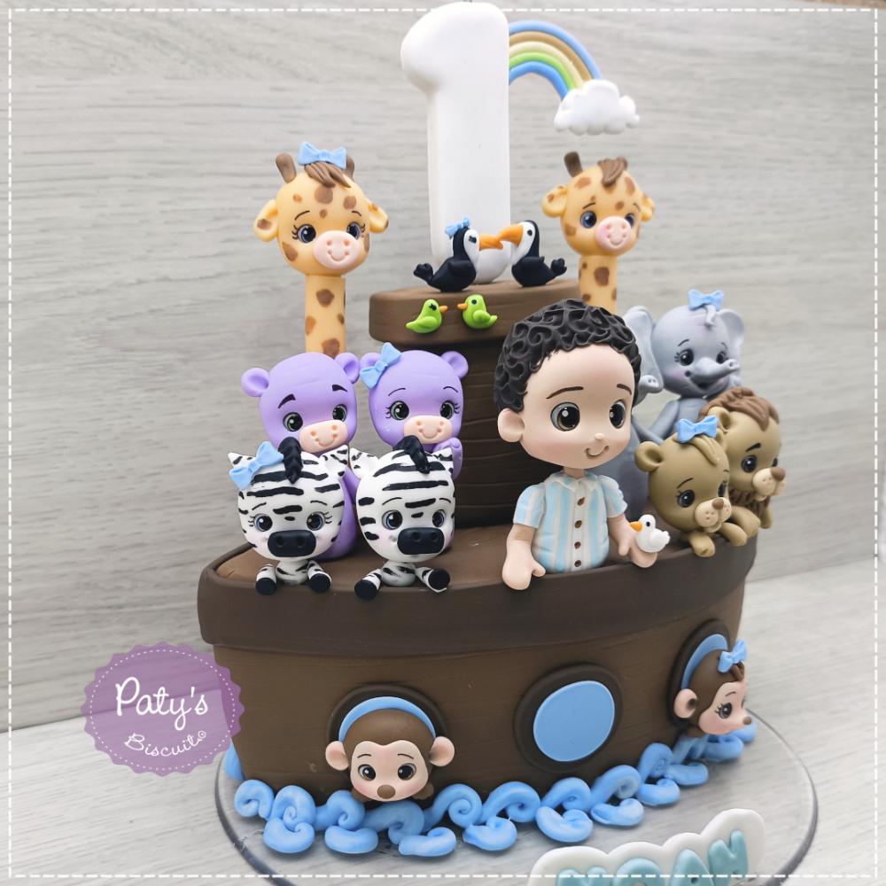 Topo com Vela Personalizado Arca de Noé