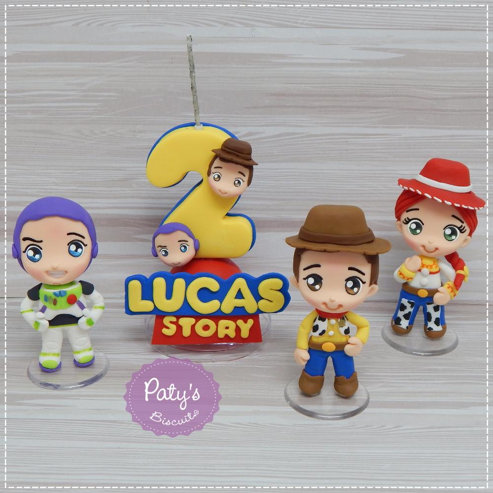 Kit vela + Miniaturas Woody, Buzz e Jessie - Toy Story