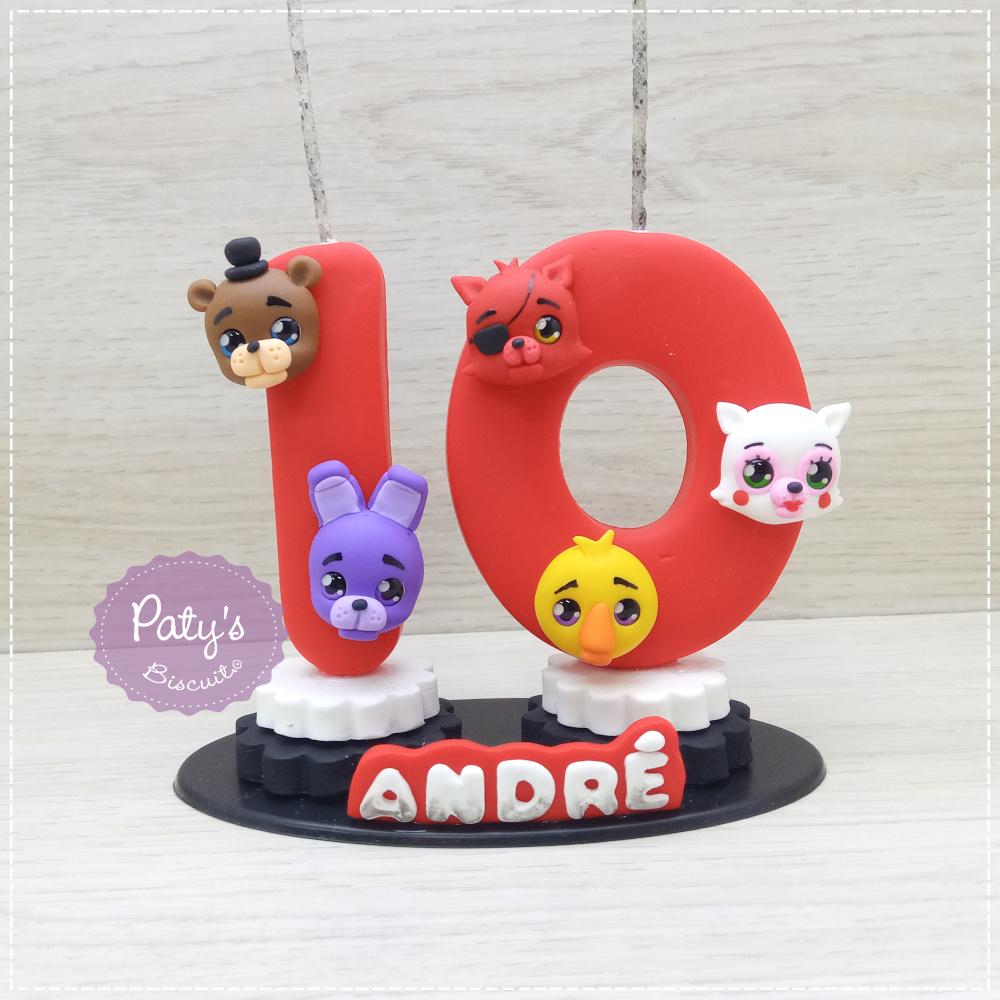 Vela decorada FNAF / Five Nights at Freddy's (Rostinhos)