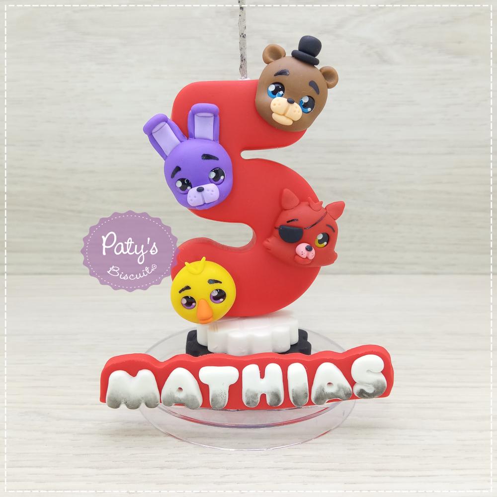 Vela decorada FNAF / Five Nights at Freddy's (Rostinhos)