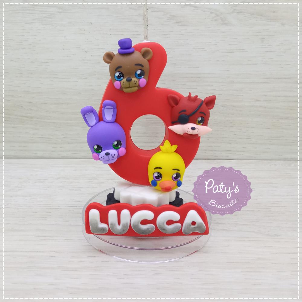 Vela decorada FNAF Rockstar / Five Nights at Freddy's (Rostinhos)