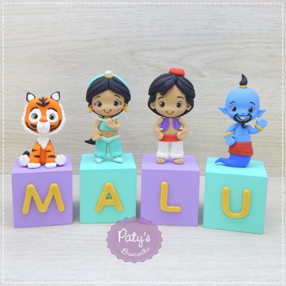Cubos Decorados Aladdin / Jasmine (valor Unitário)