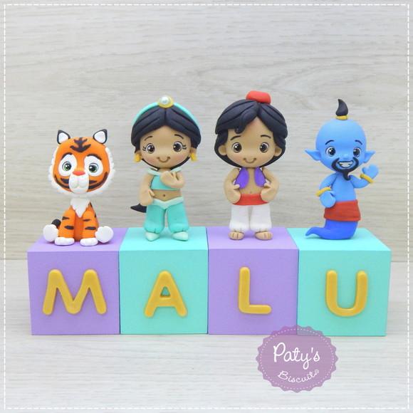 Cubos Decorados Aladdin / Jasmine (valor Unitário)