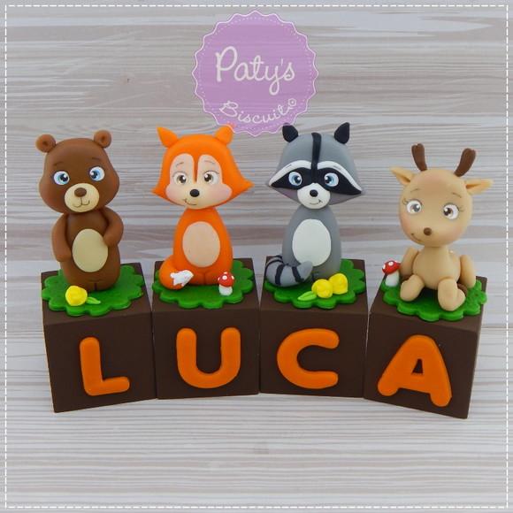 Cubos Decorados Bichinhos da Floresta/woodland (unitário)