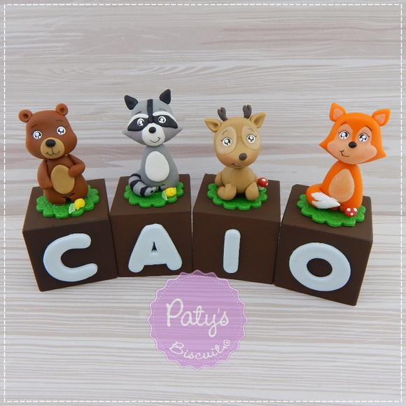 Cubos Decorados Bichinhos da Floresta/woodland (unitário)