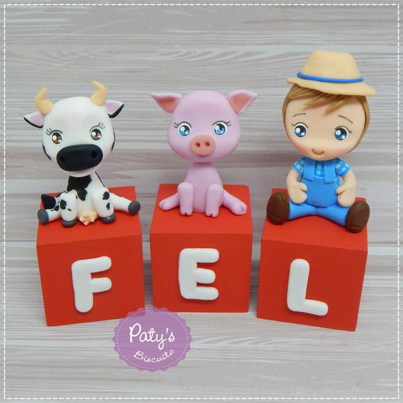 Cubos Decorados Fazendinha (valor Unitário)