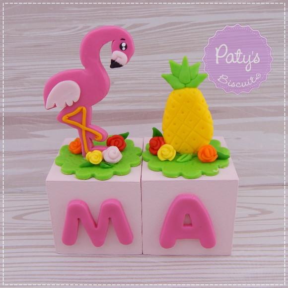 Cubos Decorados Flamingo / Tropical (valor Unitário)