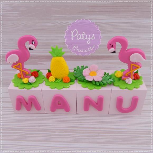 Cubos Decorados Flamingo / Tropical (valor Unitário)