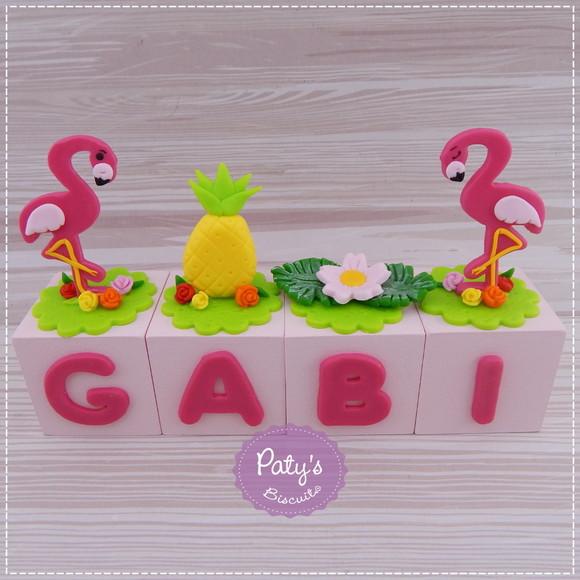 Cubos Decorados Flamingo / Tropical (valor Unitário)