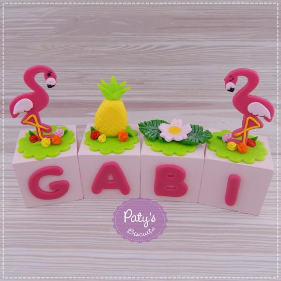 Cubos Decorados Flamingo / Tropical (valor Unitário)
