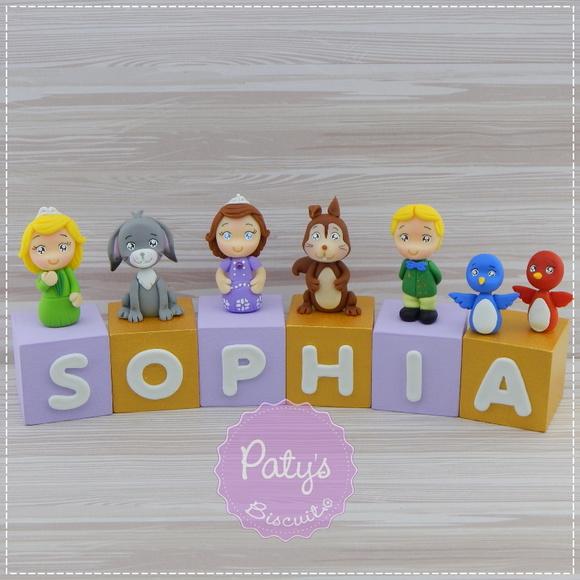 Cubos Decorados Princesa Sofia (valor Unitário)