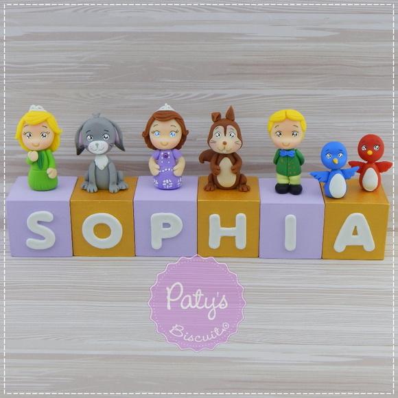Cubos Decorados Princesa Sofia (valor Unitário)